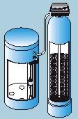 Cutaway view of standard two tank system